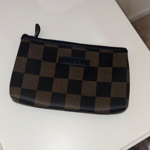 Checkered Black and Brown Pouch
